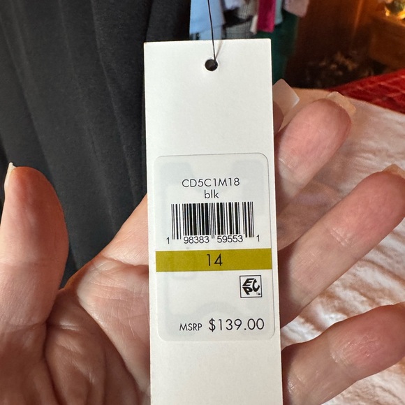 Calvin Klein Black Fit & Flare Dress Size 14 NWT CK Zip Charm Sleeveless - Picture 10 of 11